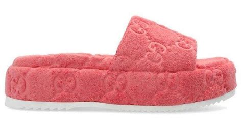 gucci slides platform pink|Gucci slides pink fluffy.